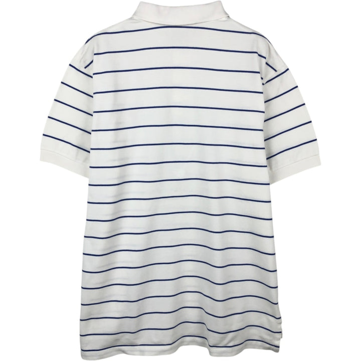 Ralph Lauren POLO by Ralph Lauren short sleeve striped polo shirt, men's XL size cotton white type Vintage Second Hand