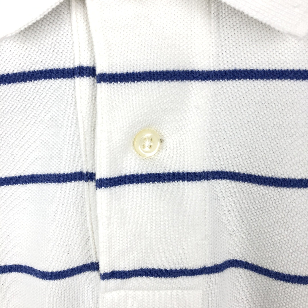 Ralph Lauren POLO by Ralph Lauren short sleeve striped polo shirt, men's XL size cotton white type Vintage Second Hand