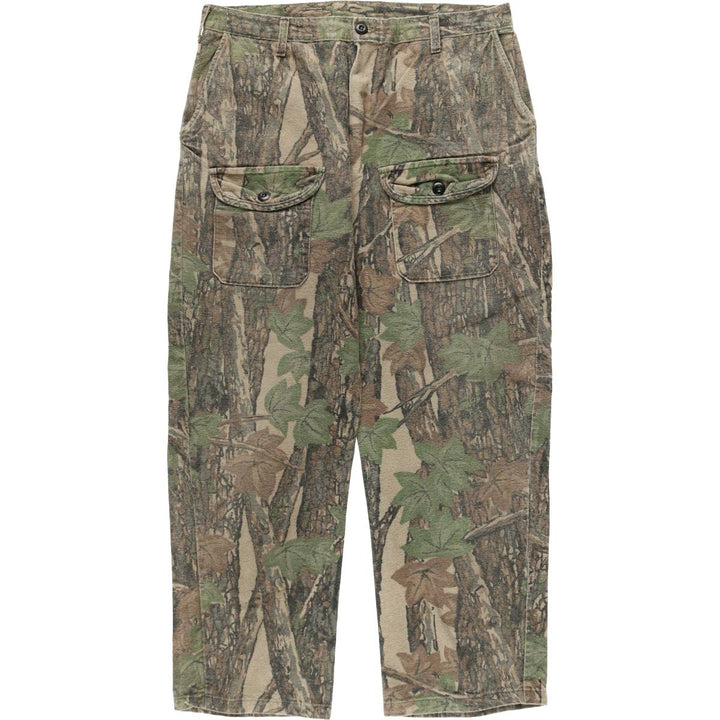 90'S OCOEE Camouflage Pattern Real Tree Camo Bush Pants, Made in USA, Men's W36 (approx.), Vintage cotton Khaki type Vintage Second Hand
