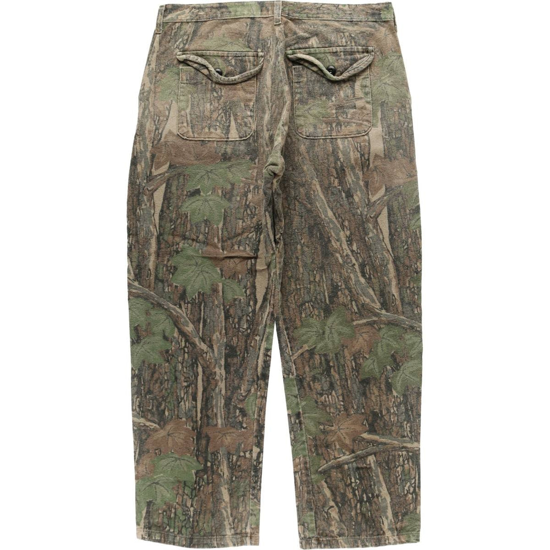 90'S OCOEE Camouflage Pattern Real Tree Camo Bush Pants, Made in USA, Men's W36 (approx.), Vintage cotton Khaki type Vintage Second Hand
