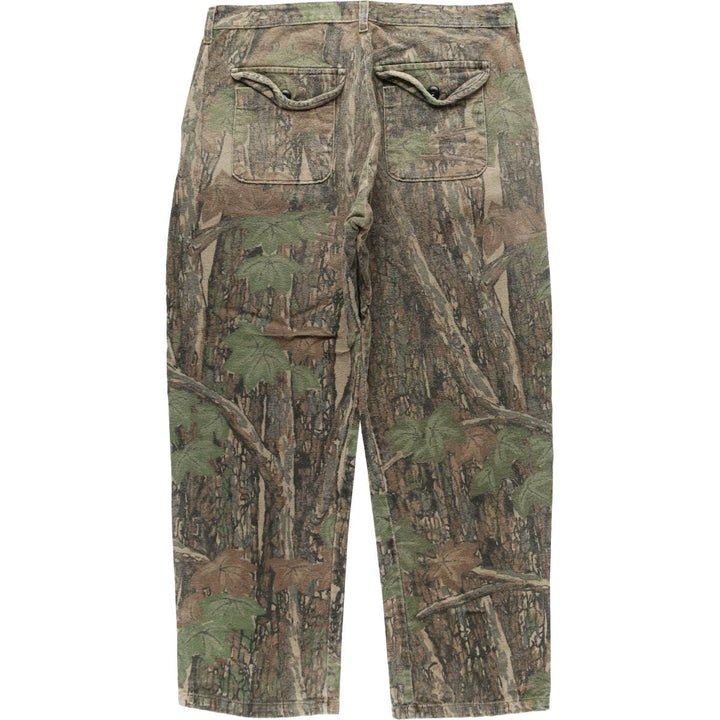 90'S OCOEE Camouflage Pattern Real Tree Camo Bush Pants, Made in USA, Men's W36 (approx.), Vintage cotton Khaki type Vintage Second Hand