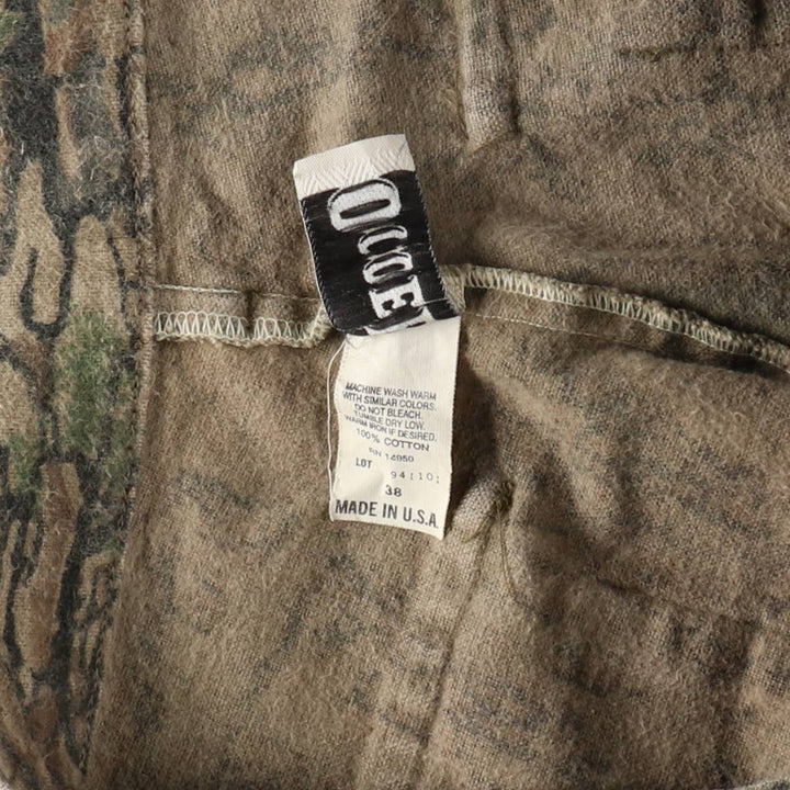 90'S OCOEE Camouflage Pattern Real Tree Camo Bush Pants, Made in USA, Men's W36 (approx.), Vintage cotton Khaki type Vintage Second Hand