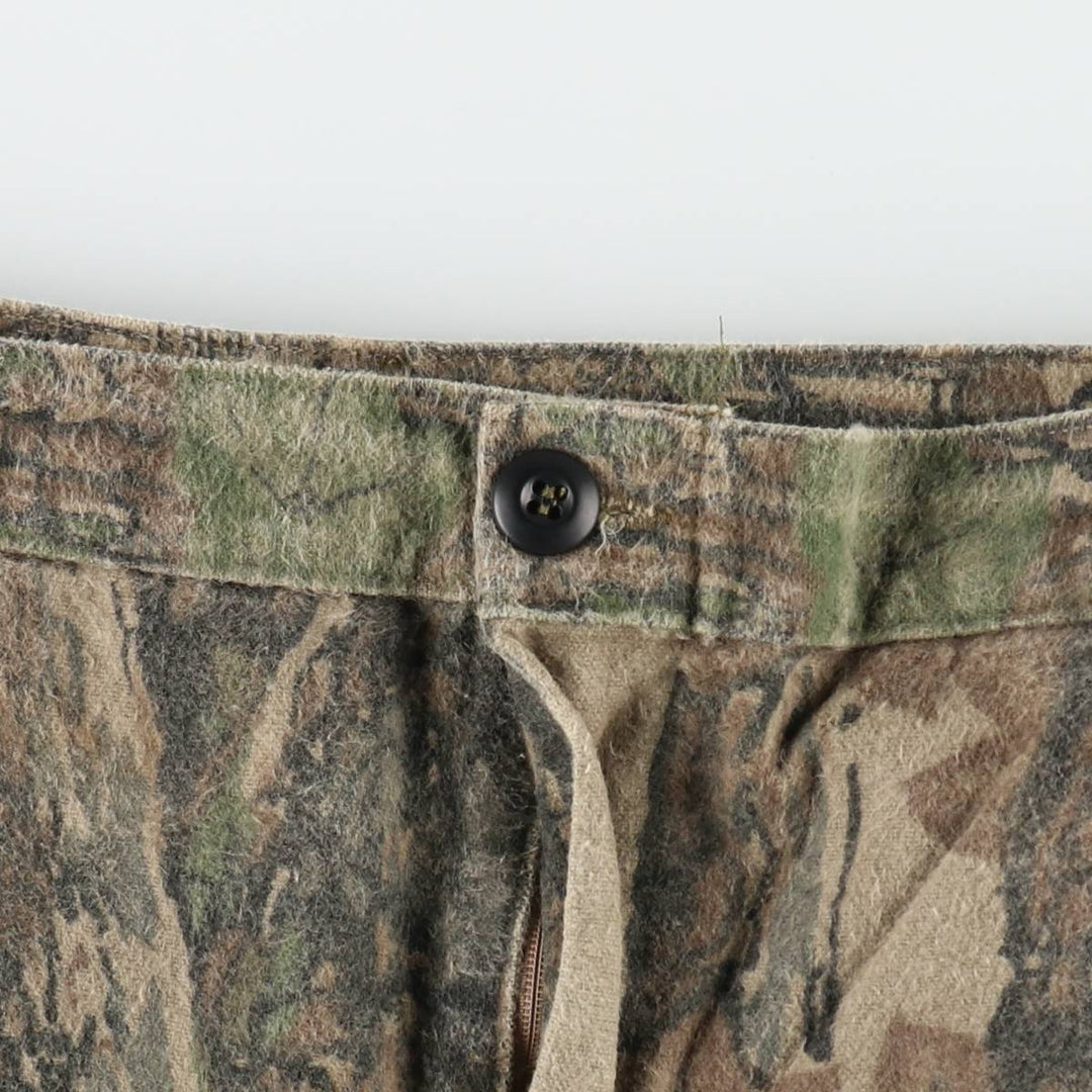 90'S OCOEE Camouflage Pattern Real Tree Camo Bush Pants, Made in USA, Men's W36 (approx.), Vintage cotton Khaki type Vintage Second Hand