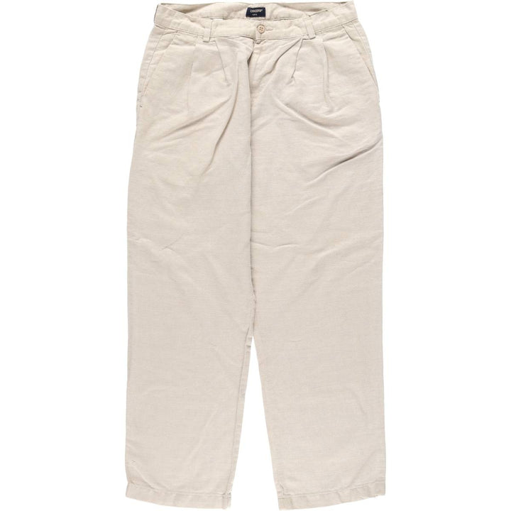 2000'S Dockers Khakis Two-Pleat Linen Pants, Men's Size W33 (approx.) linen Beige type Vintage Second Hand