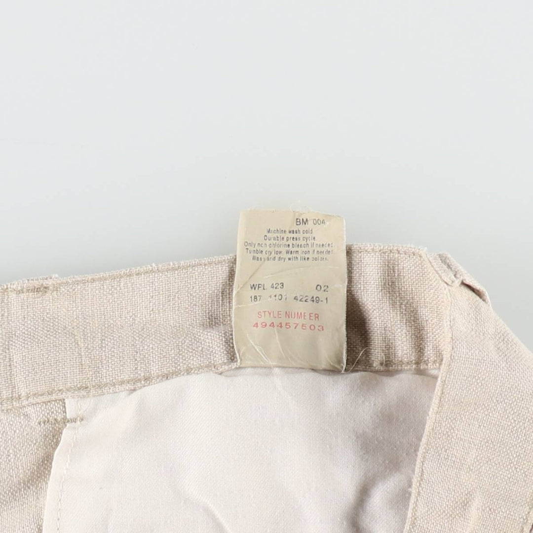 2000'S Dockers Khakis Two-Pleat Linen Pants, Men's Size W33 (approx.) linen Beige type Vintage Second Hand