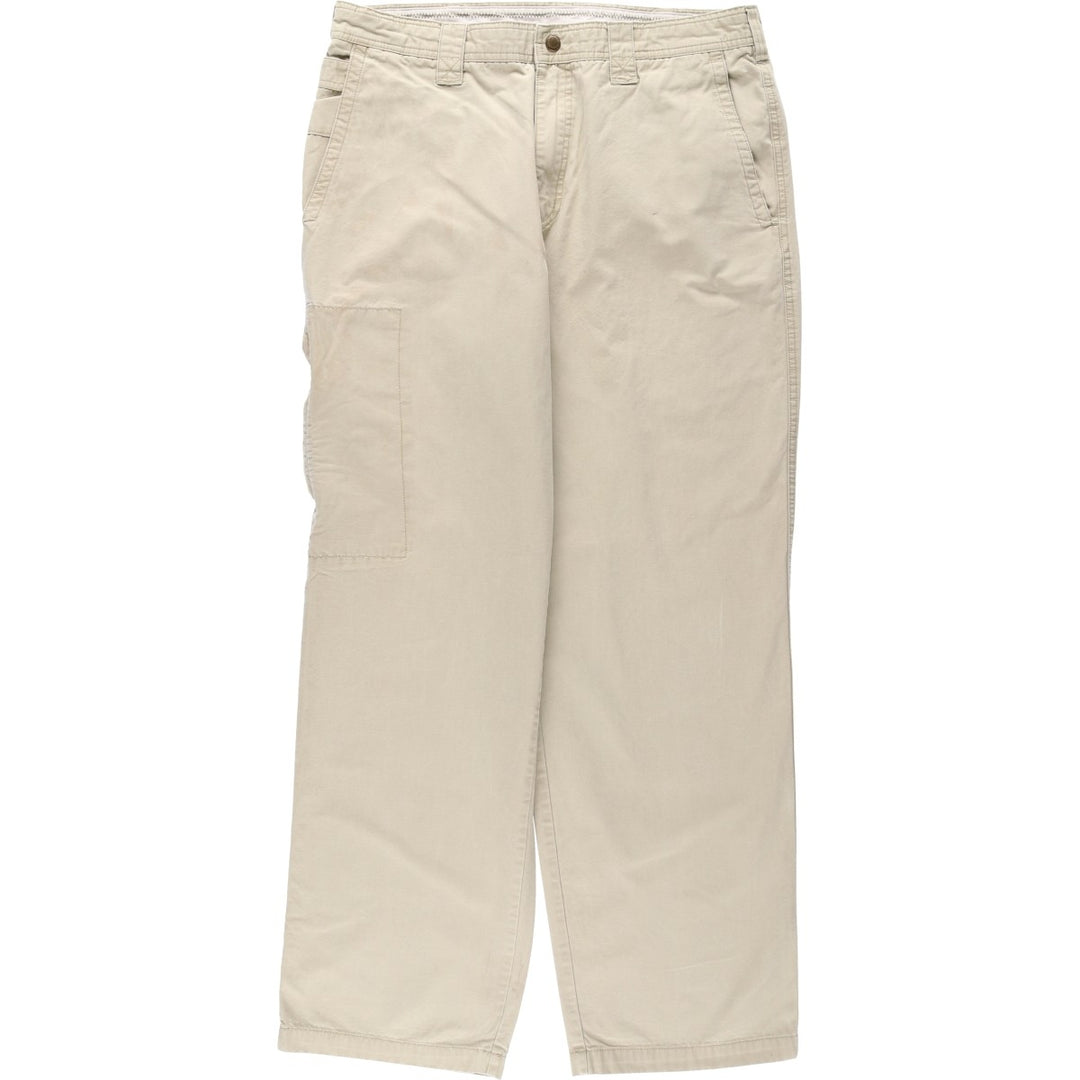 2000'S Columbia Duck Cotton Pants, Men's Size W34 (approx.) cotton Khaki type beige Vintage Second Hand