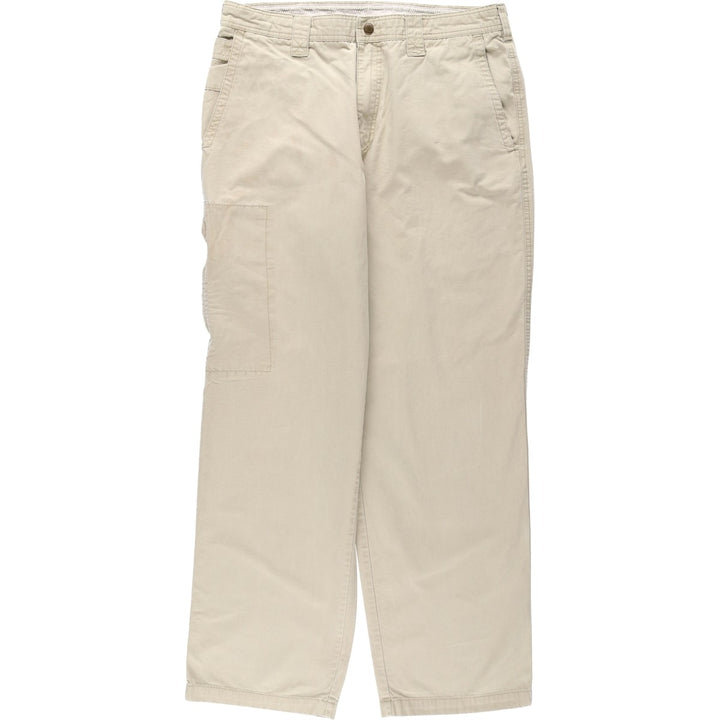 2000'S Columbia Duck Cotton Pants, Men's Size W34 (approx.) cotton Khaki type beige Vintage Second Hand
