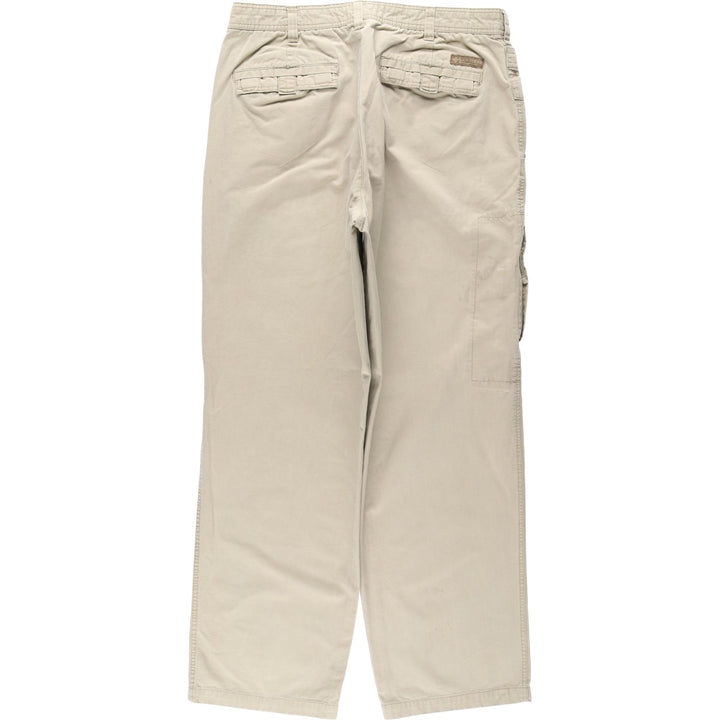 2000'S Columbia Duck Cotton Pants, Men's Size W34 (approx.) cotton Khaki type beige Vintage Second Hand