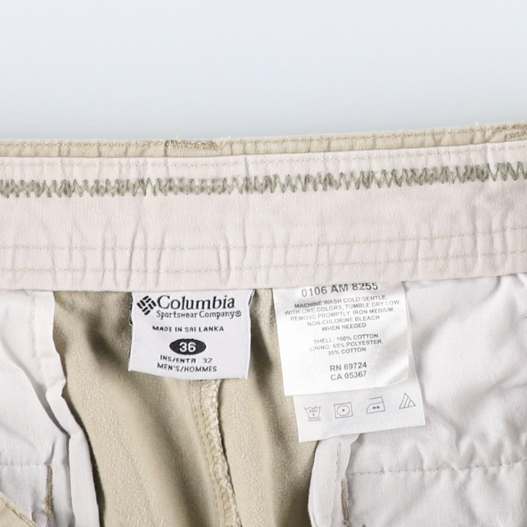 2000'S Columbia Duck Cotton Pants, Men's Size W34 (approx.) cotton Khaki type beige Vintage Second Hand