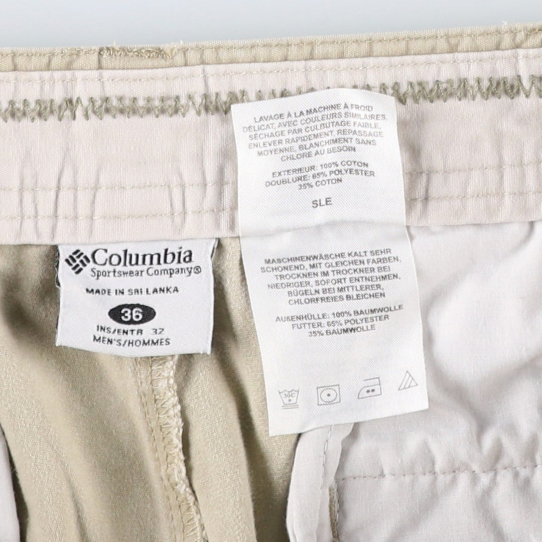 2000'S Columbia Duck Cotton Pants, Men's Size W34 (approx.) cotton Khaki type beige Vintage Second Hand