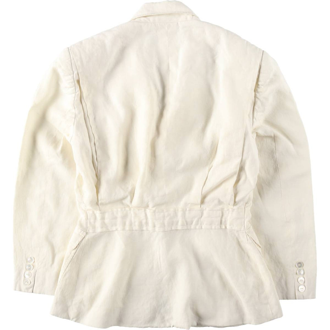 Ralph Lauren peaked lapel linen tailored jacket, women's size M (approx.) linen ivory Vintage Second Hand