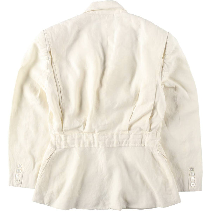 Ralph Lauren peaked lapel linen tailored jacket, women's size M (approx.) linen ivory Vintage Second Hand