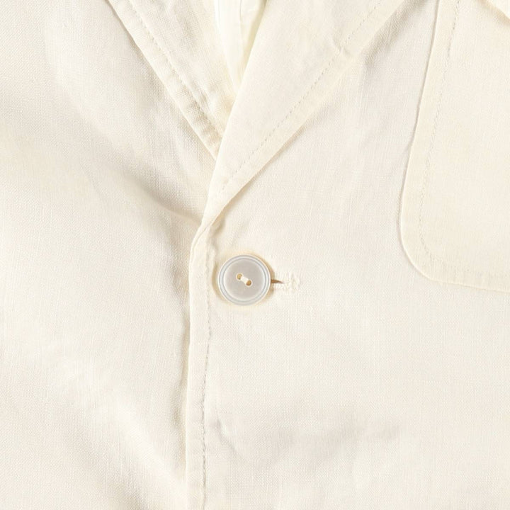 Ralph Lauren peaked lapel linen tailored jacket, women's size M (approx.) linen ivory Vintage Second Hand