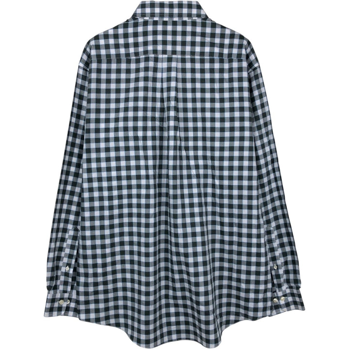 Brooks Brothers 346 Long Sleeve Button-Down Check Shirt, Men's Size L cotton Green type dark green Vintage Second Hand