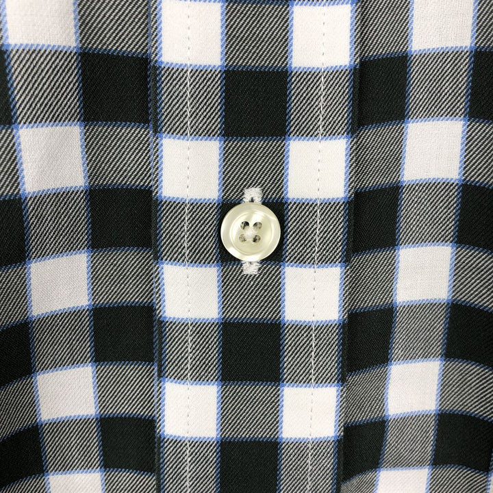 Brooks Brothers 346 Long Sleeve Button-Down Check Shirt, Men's Size L cotton Green type dark green Vintage Second Hand