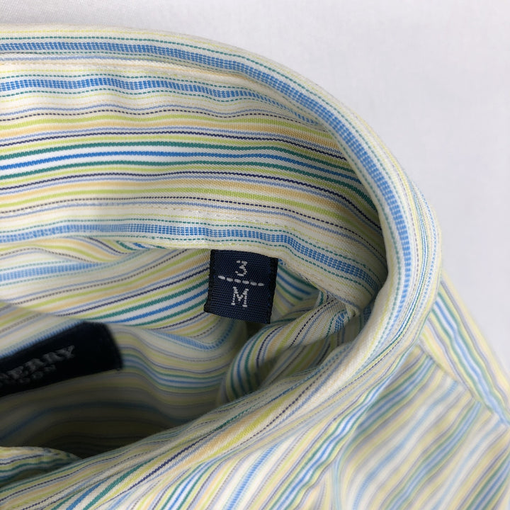 Burberry's BURBERRY LONDON Multi-stripe Short-Sleeve Button-Down Striped Shirt, Men's Size M (approx.) cotton green type yellow green Vintage Second Hand