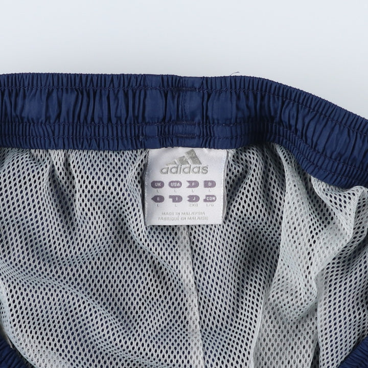 Adidas warm-up pants, nylon pants, crinkle pants, men's size L polyester blue type Vintage Second Hand