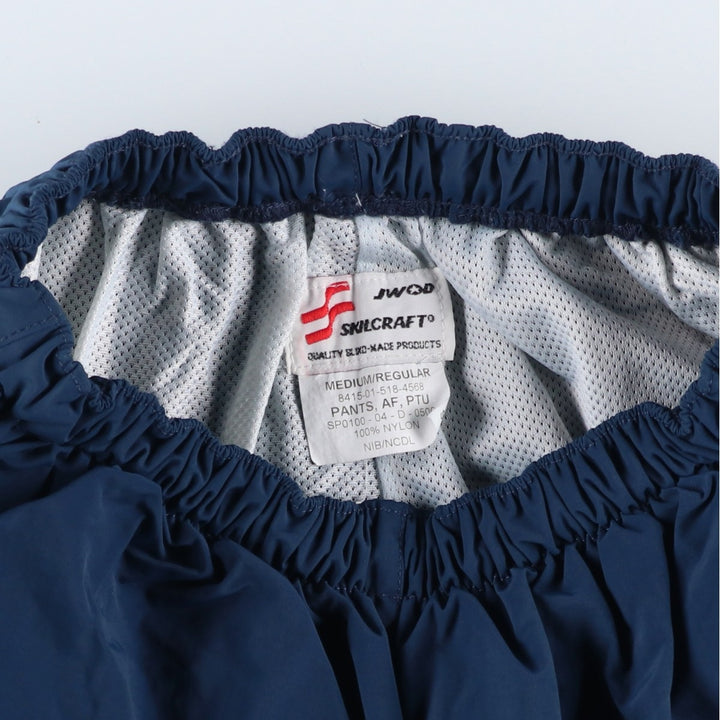 2000'S US Military Issue PFU Training Pants, Nylon Pants, Made in USA, MEDIUM Nylon navy blue type Vintage Second Hand