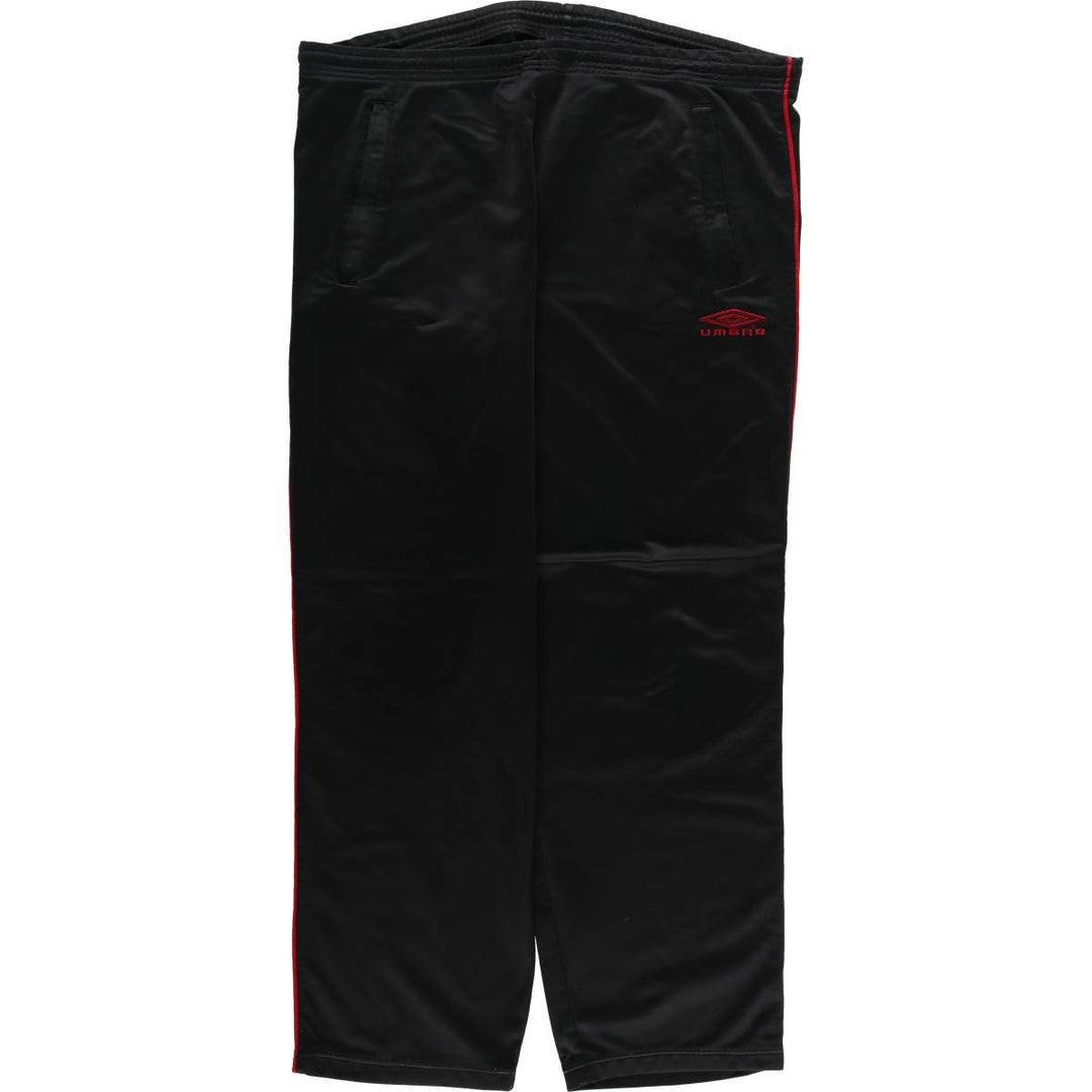 Umbro Track Pants (Men's Size L) polyester black type Vintage Second Hand