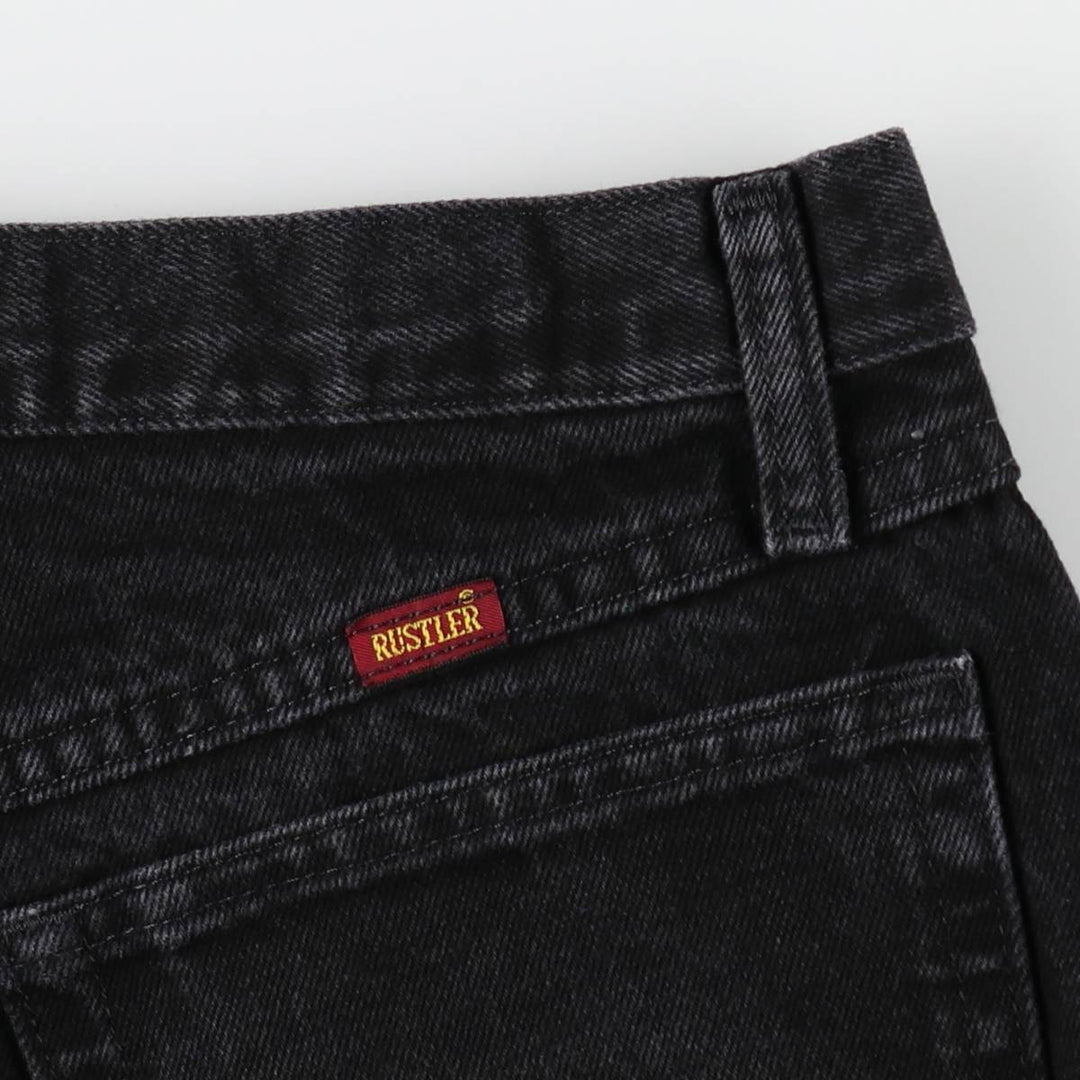 RUSTLER Black Denim Tapered Denim Pants, Men's Size W32 cotton black type Vintage Second Hand