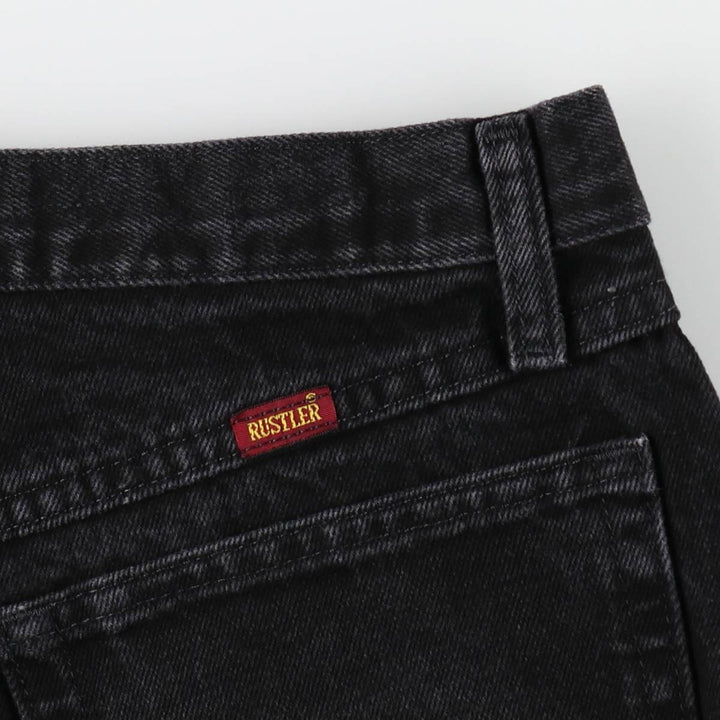 RUSTLER Black Denim Tapered Denim Pants, Men's Size W32 cotton black type Vintage Second Hand