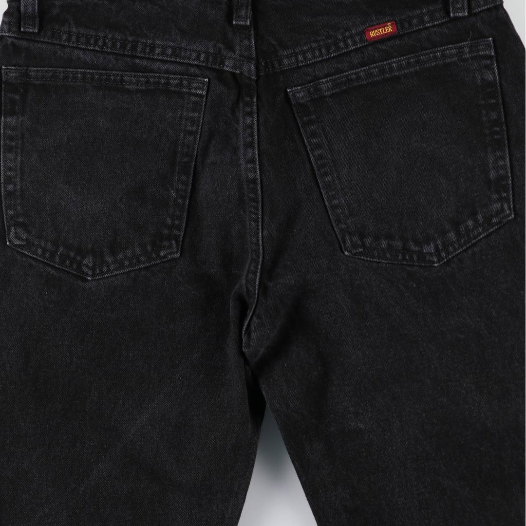 RUSTLER Black Denim Tapered Denim Pants, Men's Size W32 cotton black type Vintage Second Hand