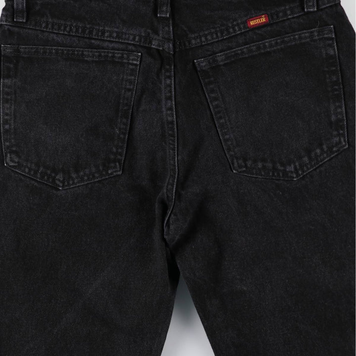 RUSTLER Black Denim Tapered Denim Pants, Men's Size W32 cotton black type Vintage Second Hand