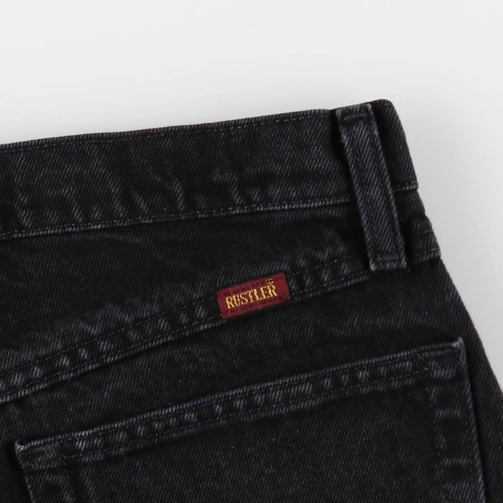 Rustler Black Denim Straight Denim Pants for Men, W32 equivalent cotton black type Vintage Second Hand