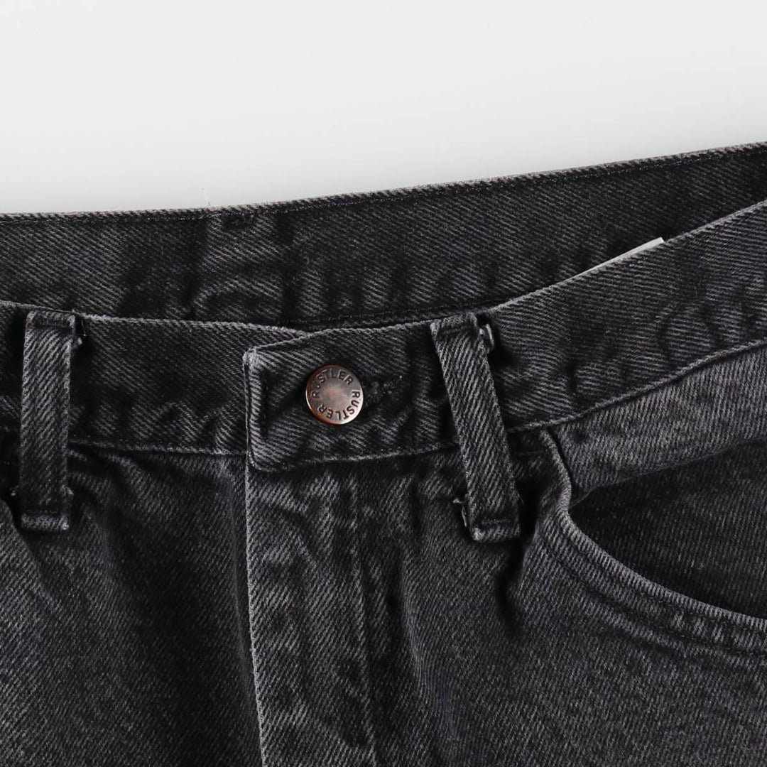 Rustler Black Denim Straight Denim Pants for Men, W32 equivalent cotton black type Vintage Second Hand