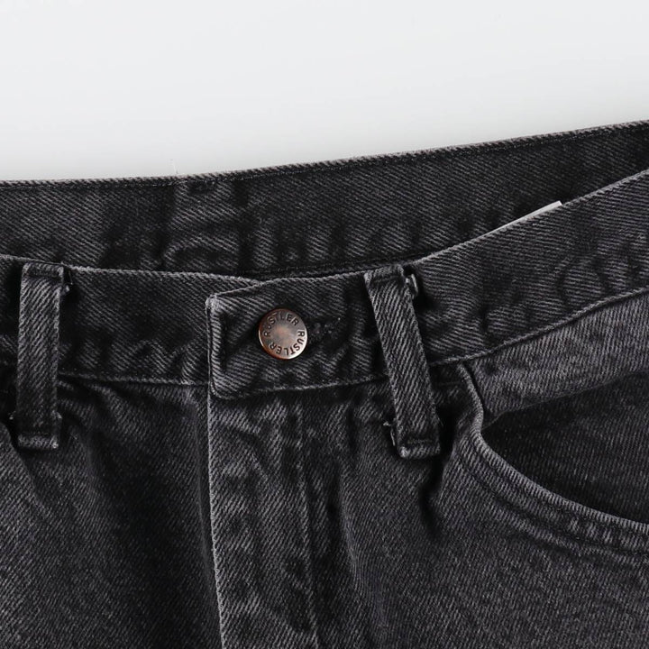 Rustler Black Denim Straight Denim Pants for Men, W32 equivalent cotton black type Vintage Second Hand