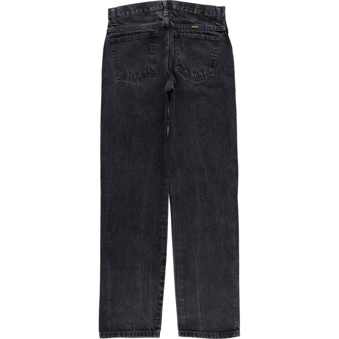 Rustler Black Denim Straight Denim Pants for Men, W30 equivalent cotton black type Vintage Second Hand
