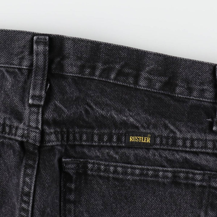 Rustler Black Denim Straight Denim Pants for Men, W30 equivalent cotton black type Vintage Second Hand
