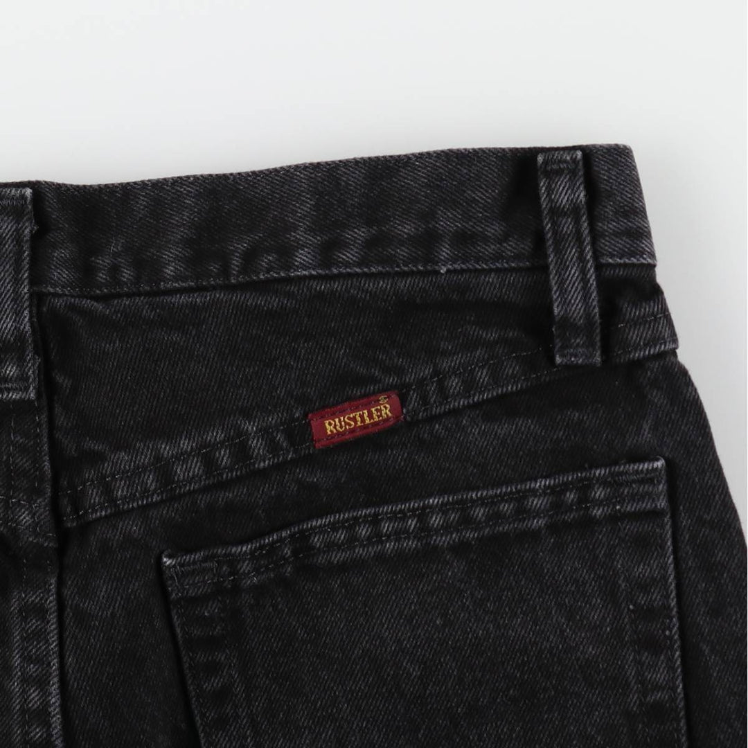 Rustler Black Denim Straight Denim Pants for Men, W30 equivalent cotton black type Vintage Second Hand