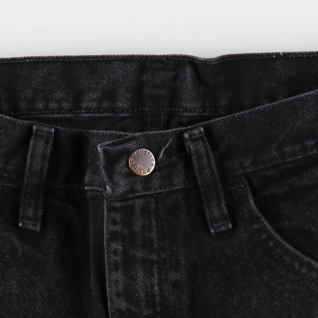 Rustler Black Denim Straight Denim Pants for Men, W30 equivalent cotton black type Vintage Second Hand