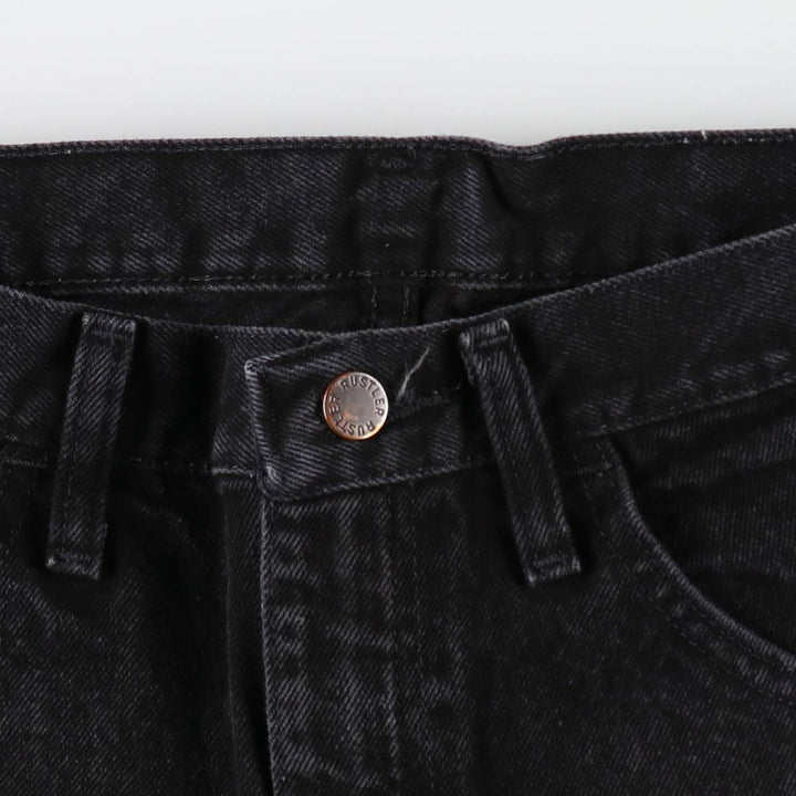 Rustler Black Denim Straight Denim Pants for Men, W30 equivalent cotton black type Vintage Second Hand