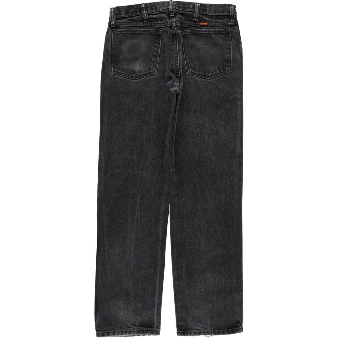 Rustler Black Denim Straight Denim Pants for Men, W32 equivalent cotton black type Vintage Second Hand