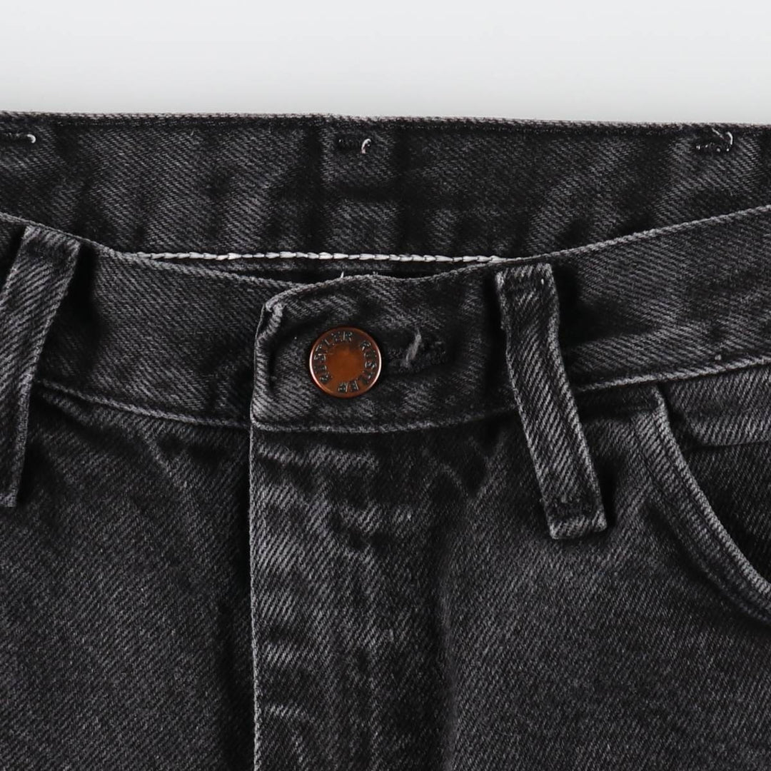 Rustler Black Denim Straight Denim Pants for Men, W32 equivalent cotton black type Vintage Second Hand
