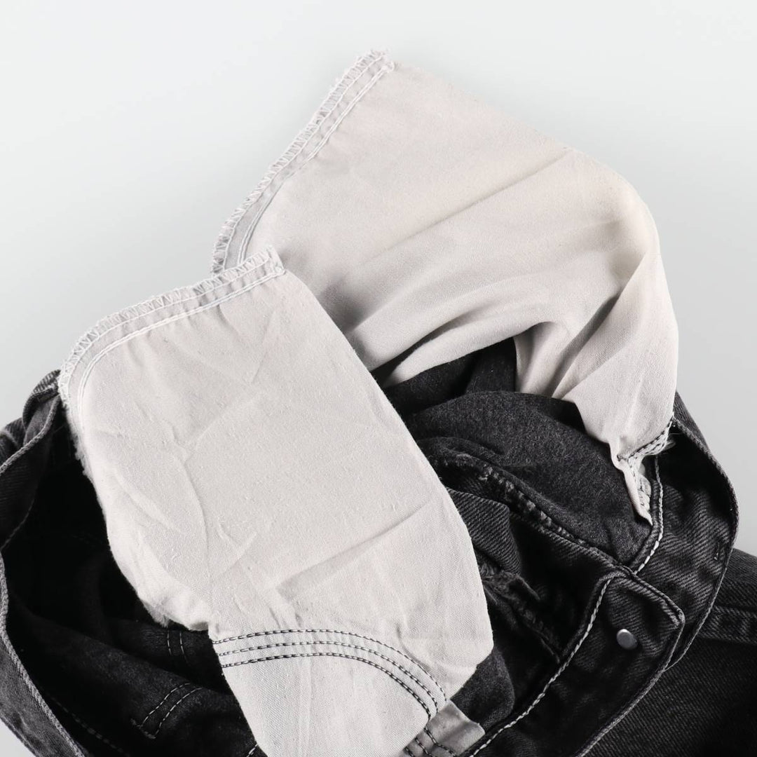 Rustler Black Denim Straight Denim Pants for Men, W32 equivalent cotton black type Vintage Second Hand