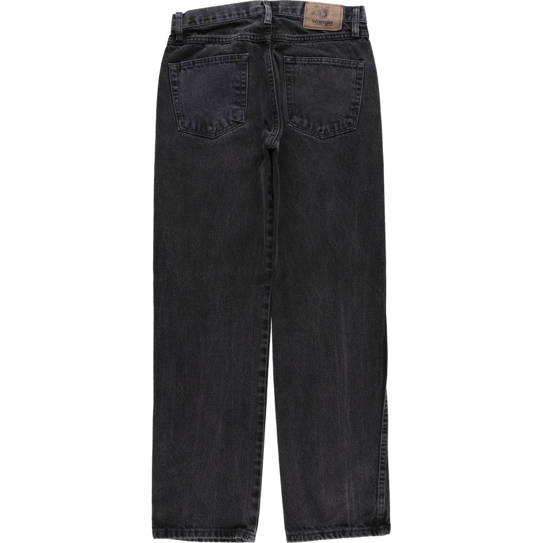 Wrangler Regular Fit Black Denim Straight Leg Denim Pants, Men's Size W30 cotton black type Vintage Second Hand