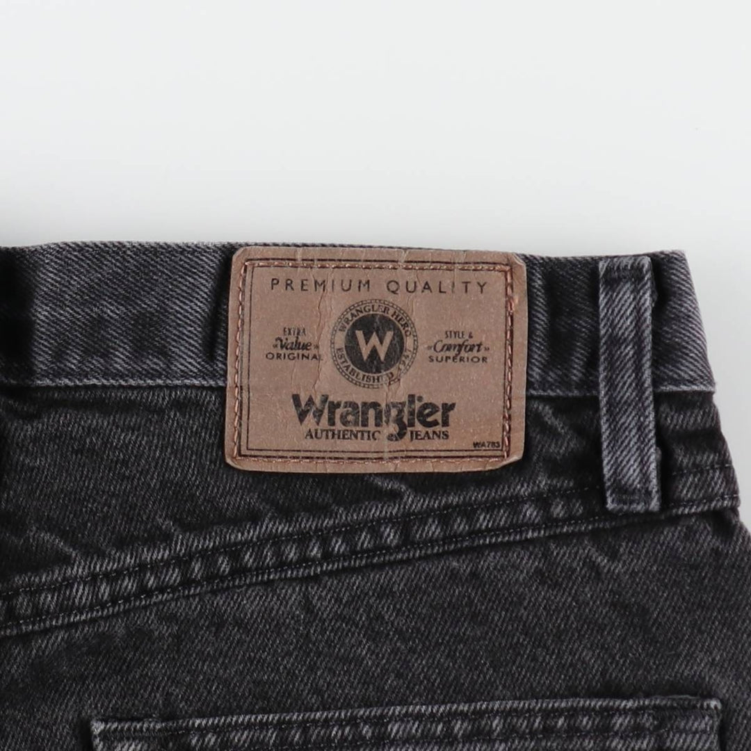 Wrangler Regular Fit Black Denim Straight Leg Denim Pants, Men's Size W30 cotton black type Vintage Second Hand