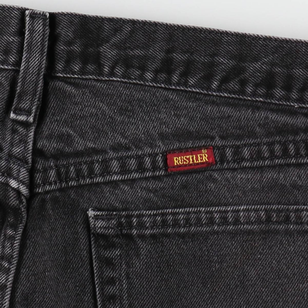RUSTLER Black Denim Tapered Denim Pants, Men's Size W33 cotton black type Vintage Second Hand