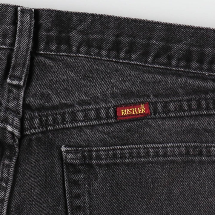 RUSTLER Black Denim Tapered Denim Pants, Men's Size W33 cotton black type Vintage Second Hand
