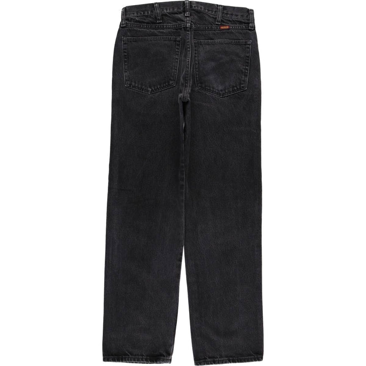 Rustler Black Denim Straight Denim Pants for Men, W32 equivalent cotton black type Vintage Second Hand