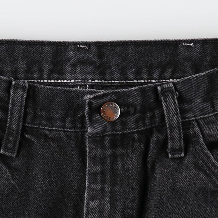 Rustler Black Denim Straight Denim Pants for Men, W32 equivalent cotton black type Vintage Second Hand