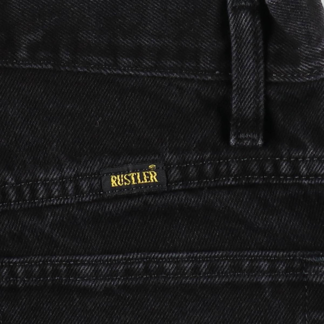 Rustler Black Denim Straight Denim Pants for Men, W31 equivalent cotton black type Vintage Second Hand