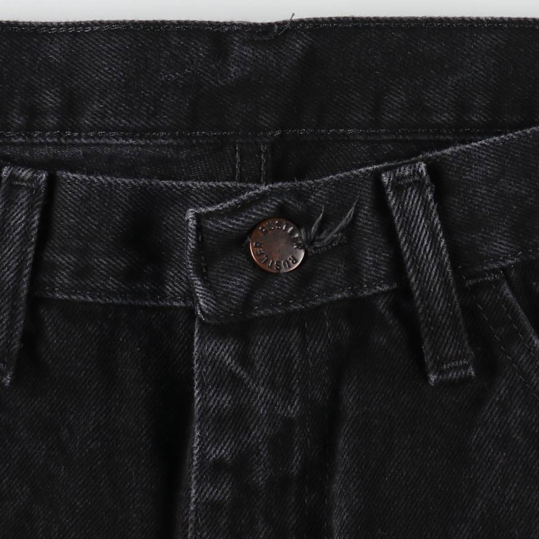 Rustler Black Denim Straight Denim Pants for Men, W32 equivalent cotton black type Vintage Second Hand