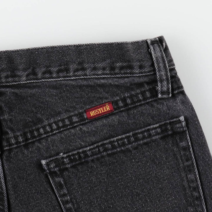 Rustler Black Denim Straight Denim Pants for Men, W30 equivalent cotton black type Vintage Second Hand