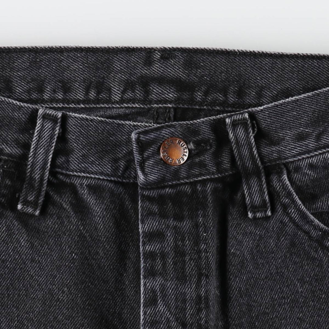 Rustler Black Denim Straight Denim Pants for Men, W30 equivalent cotton black type Vintage Second Hand