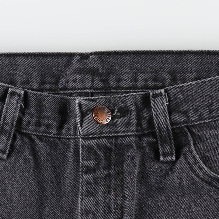 Rustler Black Denim Straight Denim Pants for Men, W32 equivalent cotton black type Vintage Second Hand