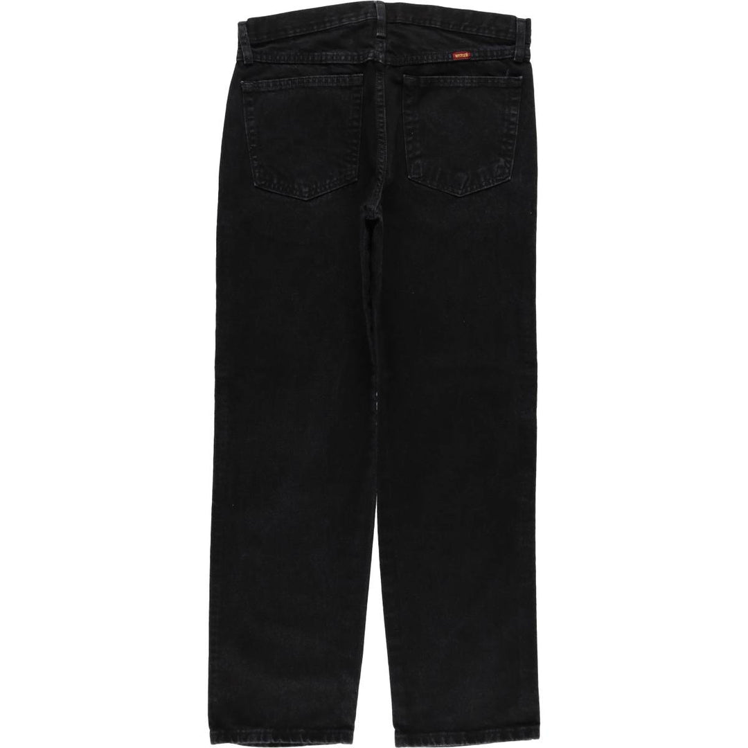 Rustler Black Denim Straight Denim Pants for Men, W34 equivalent cotton black type Vintage Second Hand